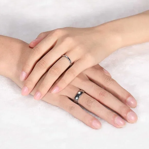 2mm 4mm 6mm 8mm Tungsten Wedding Band Ring for Men Women Silver/Rose Gold/Rainbo - Picture 6 of 6